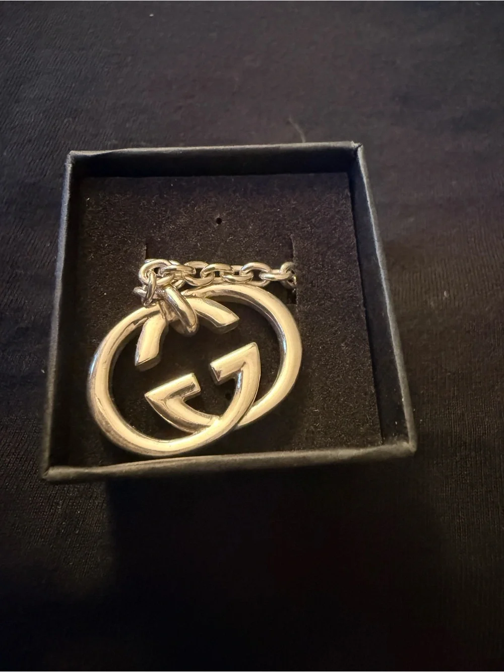 Gucci Silver Double-G Pendant Chain Necklace